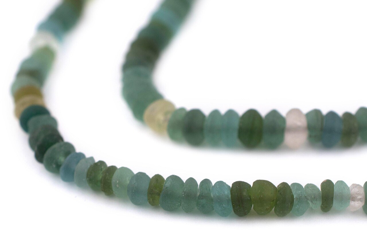 Saucer - Light Green Roman Glass Beads, Genuine Glass Found in Afghanistan, Matte Glass Beads for Jewelry Making, The Bead Chest